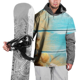Накидка на куртку 3D с принтом ПИРС 2 в Петрозаводске, 100% полиэстер |  | Тематика изображения на принте: дерево | лето | море | песок | пирс | пляж | ракушки