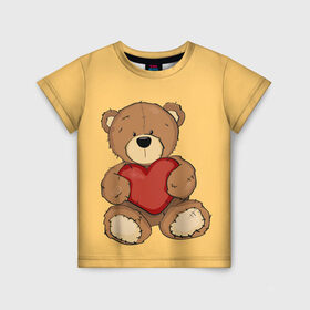 Детская футболка 3D с принтом Мишка Тедди в Петрозаводске, 100% гипоаллергенный полиэфир | прямой крой, круглый вырез горловины, длина до линии бедер, чуть спущенное плечо, ткань немного тянется | игрушка | игрушки | медведь | миша | мишкатедди | мягкаяигрушка | тедди