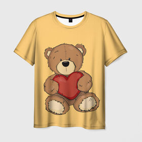 Мужская футболка 3D с принтом Мишка Тедди в Петрозаводске, 100% полиэфир | прямой крой, круглый вырез горловины, длина до линии бедер | игрушка | игрушки | медведь | миша | мишкатедди | мягкаяигрушка | тедди