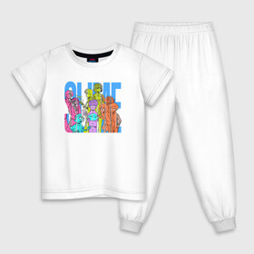 Детская пижама хлопок с принтом Slime в Петрозаводске, 100% хлопок |  брюки и футболка прямого кроя, без карманов, на брюках мягкая резинка на поясе и по низу штанин
 | Тематика изображения на принте: rimuru | slime | римуру | слайм | шион