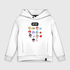 Детское худи Oversize хлопок с принтом BTS   BT21 в Петрозаводске, френч-терри — 70% хлопок, 30% полиэстер. Мягкий теплый начес внутри —100% хлопок | боковые карманы, эластичные манжеты и нижняя кромка, капюшон на магнитной кнопке | Тематика изображения на принте: bangtan sonyeondan | bts | bts love. | kpop | битиэс | бтс | кпоп | фанфик бтс | чон чонгук