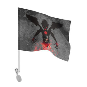 Флаг для автомобиля с принтом Черный клевер в Петрозаводске, 100% полиэстер | Размер: 30*21 см | asta | black clover | акума | аста | демон | пятилистник | черный клевер