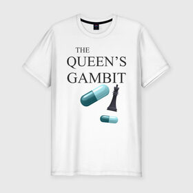 Мужская футболка хлопок Slim с принтом the queens gambit в Петрозаводске, 92% хлопок, 8% лайкра | приталенный силуэт, круглый вырез ворота, длина до линии бедра, короткий рукав | Тематика изображения на принте: the queens gambit | нетфликс | сериал | ход королевы