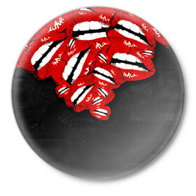 Значок с принтом Губы в Петрозаводске,  металл | круглая форма, металлическая застежка в виде булавки | Тематика изображения на принте: lips | губы | любовь | страсть