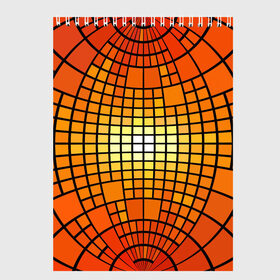 Скетчбук с принтом Сфера в Петрозаводске, 100% бумага
 | 48 листов, плотность листов — 100 г/м2, плотность картонной обложки — 250 г/м2. Листы скреплены сверху удобной пружинной спиралью | квадраты | красный | оранжевый | текстура | шар