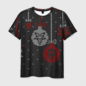 Мужская футболка 3D с принтом Новый год сатаны в Петрозаводске, 100% полиэфир | прямой крой, круглый вырез горловины, длина до линии бедер | 
