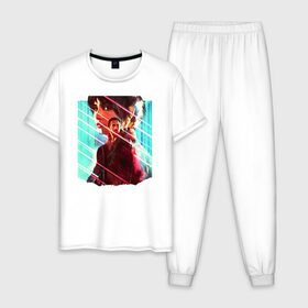 Мужская пижама хлопок с принтом Бегущий по лезвию в Петрозаводске, 100% хлопок | брюки и футболка прямого кроя, без карманов, на брюках мягкая резинка на поясе и по низу штанин
 | 