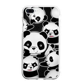 Чехол для iPhone 7Plus/8 Plus матовый с принтом Смешные панды в Петрозаводске, Силикон | Область печати: задняя сторона чехла, без боковых панелей | животные | медведи | мишки | мультяшки | смешные панды