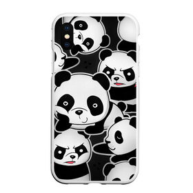 Чехол для iPhone XS Max матовый с принтом Смешные панды в Петрозаводске, Силикон | Область печати: задняя сторона чехла, без боковых панелей | животные | медведи | мишки | мультяшки | смешные панды