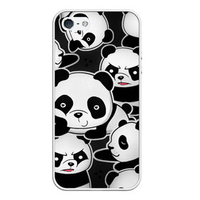 Чехол для iPhone 5/5S матовый с принтом Смешные панды в Петрозаводске, Силикон | Область печати: задняя сторона чехла, без боковых панелей | животные | медведи | мишки | мультяшки | смешные панды