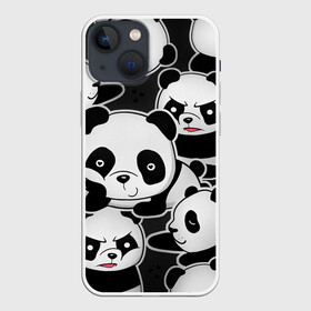 Чехол для iPhone 13 mini с принтом Смешные панды в Петрозаводске,  |  | животные | медведи | мишки | мультяшки | смешные панды