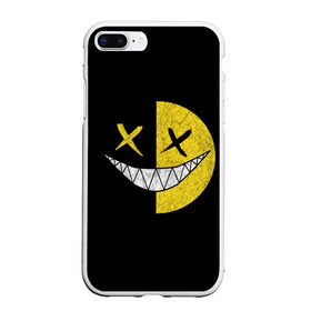 Чехол для iPhone 7Plus/8 Plus матовый с принтом SMILE в Петрозаводске, Силикон | Область печати: задняя сторона чехла, без боковых панелей | глаза крестики | злой смайл | зубы | контраст | смайл | эмоция