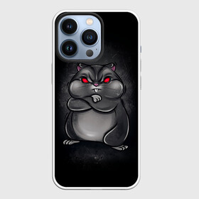 Чехол для iPhone 13 Pro с принтом HAMSTER в Петрозаводске,  |  | Тематика изображения на принте: злое животное | злой хомяк | красные глаза | мышка | хомяк
