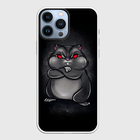 Чехол для iPhone 13 Pro Max с принтом HAMSTER в Петрозаводске,  |  | Тематика изображения на принте: злое животное | злой хомяк | красные глаза | мышка | хомяк