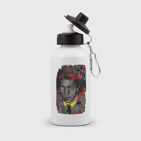 Бутылка спортивная с принтом Jean Michel Basquiat в Петрозаводске, металл | емкость — 500 мл, в комплекте две пластиковые крышки и карабин для крепления | art | eyes | guy | jean michel basquiat | глаза | жан мишель баския | искусство | парень