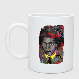 Кружка с принтом Jean Michel Basquiat в Петрозаводске, керамика | объем — 330 мл, диаметр — 80 мм. Принт наносится на бока кружки, можно сделать два разных изображения | art | eyes | guy | jean michel basquiat | глаза | жан мишель баския | искусство | парень