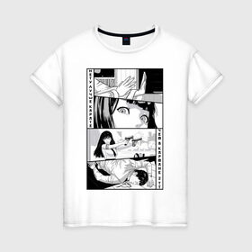 Женская футболка хлопок с принтом Карате в Петрозаводске, 100% хлопок | прямой крой, круглый вырез горловины, длина до линии бедер, слегка спущенное плечо | графика | карате | комикс | манга | япония