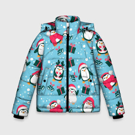 Зимняя куртка для мальчиков 3D с принтом Новогодние Пингвины в Петрозаводске, ткань верха — 100% полиэстер; подклад — 100% полиэстер, утеплитель — 100% полиэстер | длина ниже бедра, удлиненная спинка, воротник стойка и отстегивающийся капюшон. Есть боковые карманы с листочкой на кнопках, утяжки по низу изделия и внутренний карман на молнии. 

Предусмотрены светоотражающий принт на спинке, радужный светоотражающий элемент на пуллере молнии и на резинке для утяжки | 2021 | белка | гирлянда | год быка | дед мороз | детская | дочка | елка | енот | кот | котик | лиса | маска | милая | неон | новогодняя | новый год | олень | паттерн | пингвин | подарок | праздник | радуга