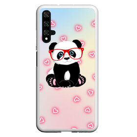 Чехол для Honor 20 с принтом Милая пандочка в Петрозаводске, Силикон | Область печати: задняя сторона чехла, без боковых панелей | маленькая панда | маленькая пандочк | милая панда | милая пандочка | панда | панда в красных очках | панда в очках | панда очки | панда сердечки | панда сердце | пандочка | пандочка в красных очках