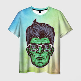Мужская футболка 3D с принтом Пресли в Петрозаводске, 100% полиэфир | прямой крой, круглый вырез горловины, длина до линии бедер | арт | графика | зомби | пресли | элвис