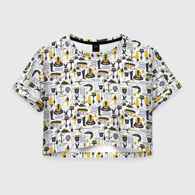 Женская футболка Crop-top 3D с принтом Пресли в Петрозаводске, 100% полиэстер | круглая горловина, длина футболки до линии талии, рукава с отворотами | арт | графика | зомби | пресли | элвис