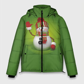 Мужская зимняя куртка 3D с принтом Снеговик green в Петрозаводске, верх — 100% полиэстер; подкладка — 100% полиэстер; утеплитель — 100% полиэстер | длина ниже бедра, свободный силуэт Оверсайз. Есть воротник-стойка, отстегивающийся капюшон и ветрозащитная планка. 

Боковые карманы с листочкой на кнопках и внутренний карман на молнии. | 