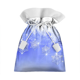 Подарочный 3D мешок с принтом Новогоднее в Петрозаводске, 100% полиэстер | Размер: 29*39 см | год | елка | иней | новый | рождество | снежинки