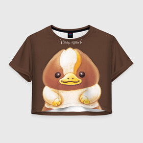 Женская футболка Crop-top 3D с принтом Baby Chocolate Niffler в Петрозаводске, 100% полиэстер | круглая горловина, длина футболки до линии талии, рукава с отворотами | Тематика изображения на принте: fantastic beasts and where to find them | kowalski bakery | newton «newt» scamander | niffler | vdosadir | wizarding world | детеныш нюхля | ньютон «ньют» саламандер | нюхлер | нюхль