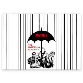 Поздравительная открытка с принтом The Umbrella Academy Season 3 в Петрозаводске, 100% бумага | плотность бумаги 280 г/м2, матовая, на обратной стороне линовка и место для марки
 | netflix | rain | superheroes | the umbrella academy | tv series | umbrella | академия амбрелла | дождь | зонтик | нетфликс | сериал | супергерои