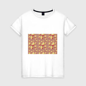 Женская футболка хлопок с принтом Пирожное с вишней в Петрозаводске, 100% хлопок | прямой крой, круглый вырез горловины, длина до линии бедер, слегка спущенное плечо | 