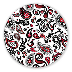Коврик для мышки круглый с принтом Молекулярный рисунок в Петрозаводске, резина и полиэстер | круглая форма, изображение наносится на всю лицевую часть | Тематика изображения на принте: арт | белый | биология | красный | молекула | рисунок | чёрный