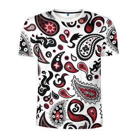 Мужская футболка 3D спортивная с принтом Молекулярный рисунок в Петрозаводске, 100% полиэстер с улучшенными характеристиками | приталенный силуэт, круглая горловина, широкие плечи, сужается к линии бедра | арт | белый | биология | красный | молекула | рисунок | чёрный