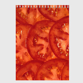 Скетчбук с принтом Помидорки в Петрозаводске, 100% бумага
 | 48 листов, плотность листов — 100 г/м2, плотность картонной обложки — 250 г/м2. Листы скреплены сверху удобной пружинной спиралью | Тематика изображения на принте: арт | еда | лето | овощ | овощи | помидор | помидорки | помидоры | рисунок | томат | томаты