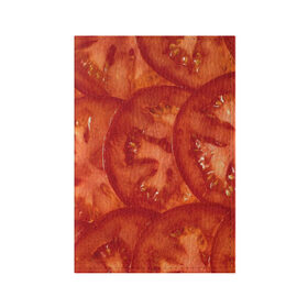 Обложка для паспорта матовая кожа с принтом Помидорки в Петрозаводске, натуральная матовая кожа | размер 19,3 х 13,7 см; прозрачные пластиковые крепления | Тематика изображения на принте: арт | еда | лето | овощ | овощи | помидор | помидорки | помидоры | рисунок | томат | томаты