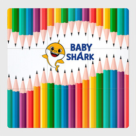 Магнитный плакат 3Х3 с принтом Baby Shark в Петрозаводске, Полимерный материал с магнитным слоем | 9 деталей размером 9*9 см | baby | baby shark | shark | акула | анимация | бэби | бэби шарк | дети | мультфильм | песня | ребенок | шарк
