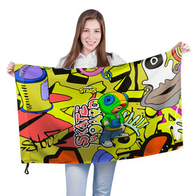 Флаг 3D с принтом Brawl Stars (skateboard) в Петрозаводске, 100% полиэстер | плотность ткани — 95 г/м2, размер — 67 х 109 см. Принт наносится с одной стороны | brawl | break dance | leon | moba | skateboard | stars | supercell | surfing | игра | коллаборация | коллаж | паттерн