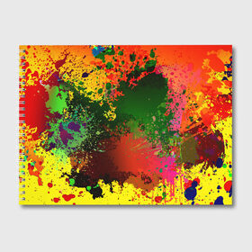Альбом для рисования с принтом Взрыв красок в Петрозаводске, 100% бумага
 | матовая бумага, плотность 200 мг. | paint | буйство красок | взрыв красок | кляксы | краски