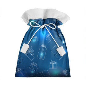 Подарочный 3D мешок с принтом Подарки в Петрозаводске, 100% полиэстер | Размер: 29*39 см | Тематика изображения на принте: бантики | градиент | коробочки | новогодняя | подарки