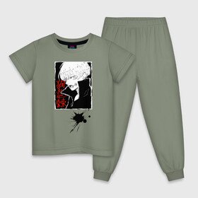 Детская пижама хлопок с принтом Магическая битва в Петрозаводске, 100% хлопок |  брюки и футболка прямого кроя, без карманов, на брюках мягкая резинка на поясе и по низу штанин
 | Тематика изображения на принте: jujutsu kaisen | аниме | магическая битва | манга