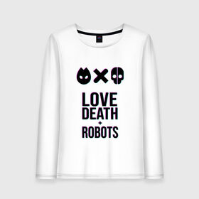 Женский лонгслив хлопок с принтом LDR Glitch в Петрозаводске, 100% хлопок |  | death | fantastic | future | glitch | ldr | love | love death and robots | love death robots | netflix | robots | sci fi | будущее | глитч | лдр | любовь | нетфликс | роботы | фантастика