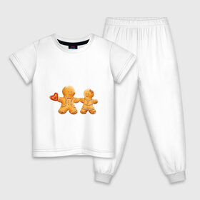 Детская пижама хлопок с принтом Пряничные человечки в Петрозаводске, 100% хлопок |  брюки и футболка прямого кроя, без карманов, на брюках мягкая резинка на поясе и по низу штанин
 | Тематика изображения на принте: 