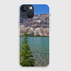Чехол для iPhone 13 mini с принтом Горное озеро в Петрозаводске,  |  | lake | mountain | гора | горное озеро | ель | озеро