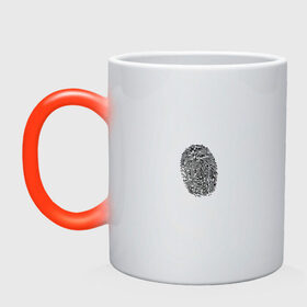 Кружка хамелеон с принтом fingerprint в Петрозаводске, керамика | меняет цвет при нагревании, емкость 330 мл | fingerprint | отпечаток | отпечаток пальца | палец | след пальца