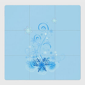 Магнитный плакат 3Х3 с принтом Зимние узоры в Петрозаводске, Полимерный материал с магнитным слоем | 9 деталей размером 9*9 см | зима | зимний узор | снег. | снежинки | узоры
