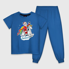 Детская пижама хлопок с принтом Santa Claus Rides в Петрозаводске, 100% хлопок |  брюки и футболка прямого кроя, без карманов, на брюках мягкая резинка на поясе и по низу штанин
 | 