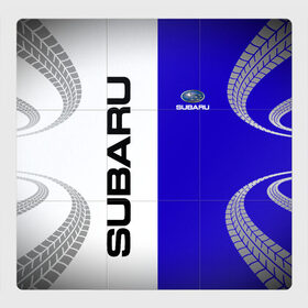 Магнитный плакат 3Х3 с принтом SUBARU/Субару в Петрозаводске, Полимерный материал с магнитным слоем | 9 деталей размером 9*9 см | Тематика изображения на принте: subarist | subaru | след шин | субарист | субару | шины