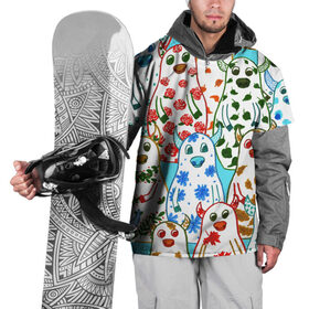 Накидка на куртку 3D с принтом Быки - матрешки. Времена года в Петрозаводске, 100% полиэстер |  | Тематика изображения на принте: 