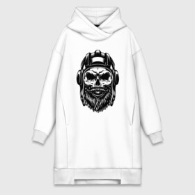 Платье-худи хлопок с принтом Танкист хипстер в Петрозаводске,  |  | beard | cool | fashion | grin | helmet | hipster | hype | jaw | moustache | orbits | skull | teeth | борода | глазницы | зубы | круто | мода | оскал | пасть | усы | хайп | череп | шлем