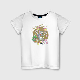 Детская футболка хлопок с принтом Holiday Cheer в Петрозаводске, 100% хлопок | круглый вырез горловины, полуприлегающий силуэт, длина до линии бедер | tom and jerry | vdkimel | warner bros | том и джерри