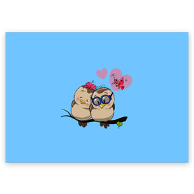 Поздравительная открытка с принтом Влюблённые пташки в Петрозаводске, 100% бумага | плотность бумаги 280 г/м2, матовая, на обратной стороне линовка и место для марки
 | влюблённые птички. | воробушки | любовь | птицы | сердечки